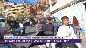 Zonas de operaciones de “El Wilexis” se mantiene en calma