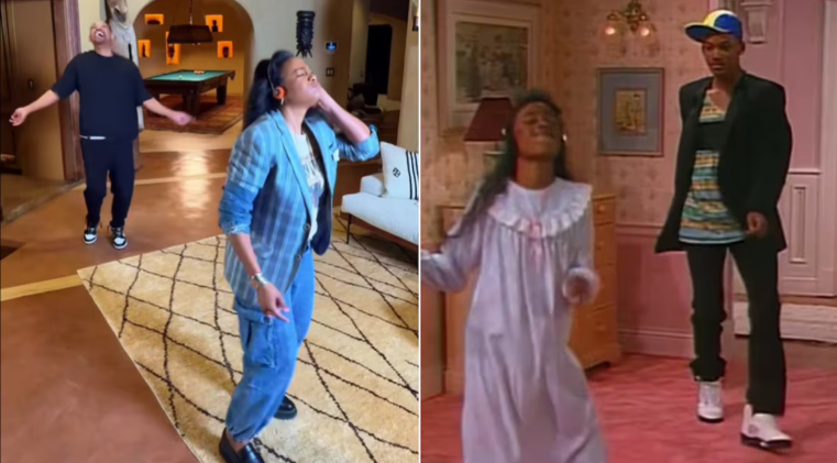 Will Smith y Tatyana Ali recrearon su divertido baile de "El príncipe del rap en Bel-Air" 35 años después