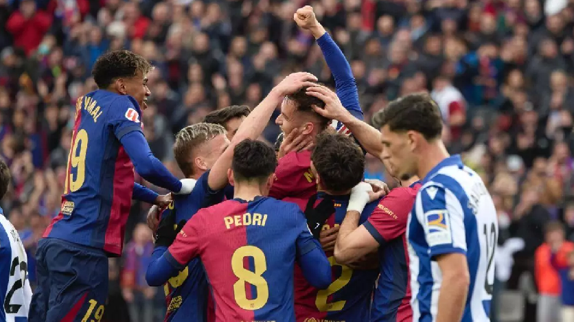 Barcelona golea a Real Sociedad y retoma el liderazgo en La Liga