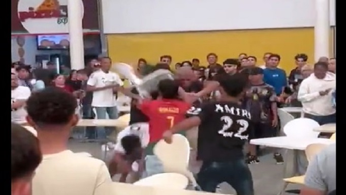 Silletazos en el Costa Mall durante final de la Copa del Rey