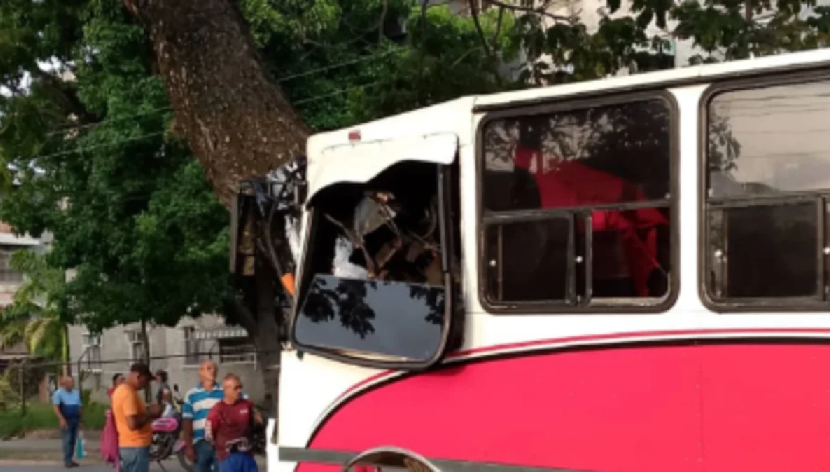 Autobús sin frenos impacta contra un árbol en Aragua: Hay siete heridos