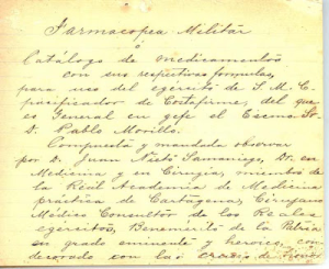 Farmacopea militar (Manuscrito original, 1819)