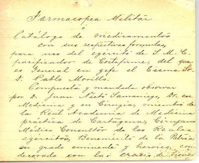 Farmacopea militar (Manuscrito original, 1819)