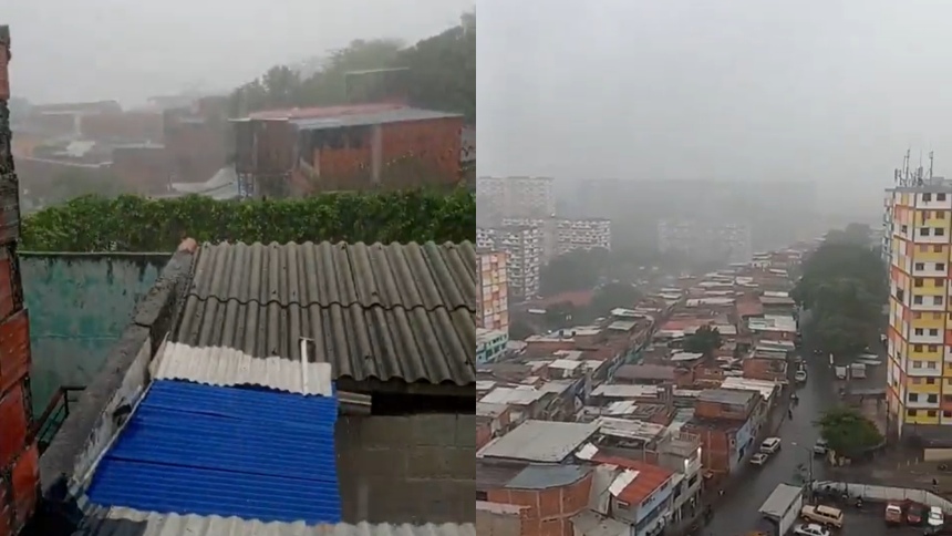 Cayó granizo en el centro de Caracas tras fuerte aguacero