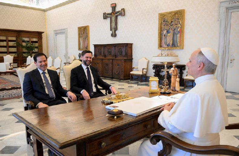 El papa León XIV recibió a J.D. Vance y Marco Rubio en el Vaticano
