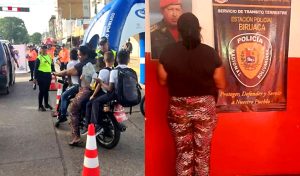 Detenida mujer que conducía una moto con 4 niños en Apure