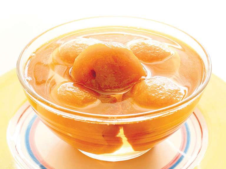 Dulce de duraznos en almíbar