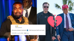 ¡Él que faltaba! Kanye West intenta reconciliar a Donald Trump y Elon Musk