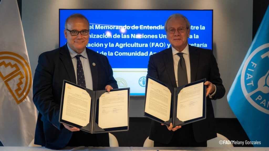 La FAO y la Secretaría General de la CAN renuevan alianza para promover la seguridad alimentaria en los países andinos