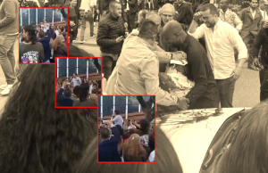 el sicario no estaría solo, dos personas señalarían y abrirían el camino hacia el senador para dar la orden de disparar