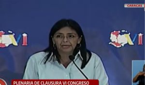 Delcy Rodríguez: gracias a los trabajadores hay pleno abastecimiento en Venezuela