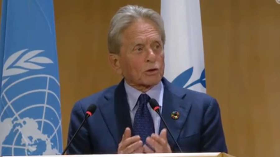 Michael Douglas criticó en la ONU el alejamiento multilateral de EEUU