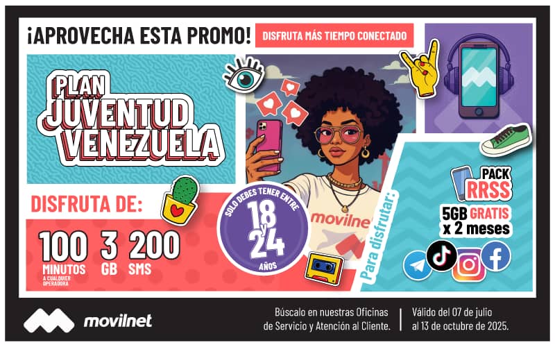 Movilnet lanza "Plan Juventud Venezuela" con el pack de redes sociales