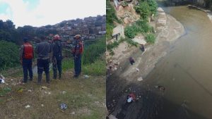 Rescatan el cuerpo sin vida de una mujer que había caído al Guaire tras impactar su moto