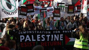 Protestas propalestinas se registran en varias ciudades de Reino Unido