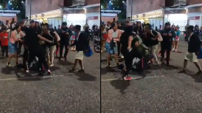 Mujer desarmó a policía durante trifulca en Petare tras robo en farmacia
