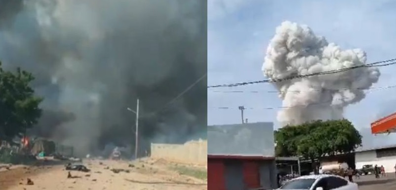 Las imágenes de la gigantesca explosión que se registró en fábrica de fuegos artificiales en Maracaibo