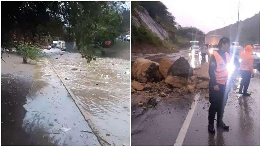 Desbordamiento del Guaire, deslizamientos de tierra y dos fallecidos