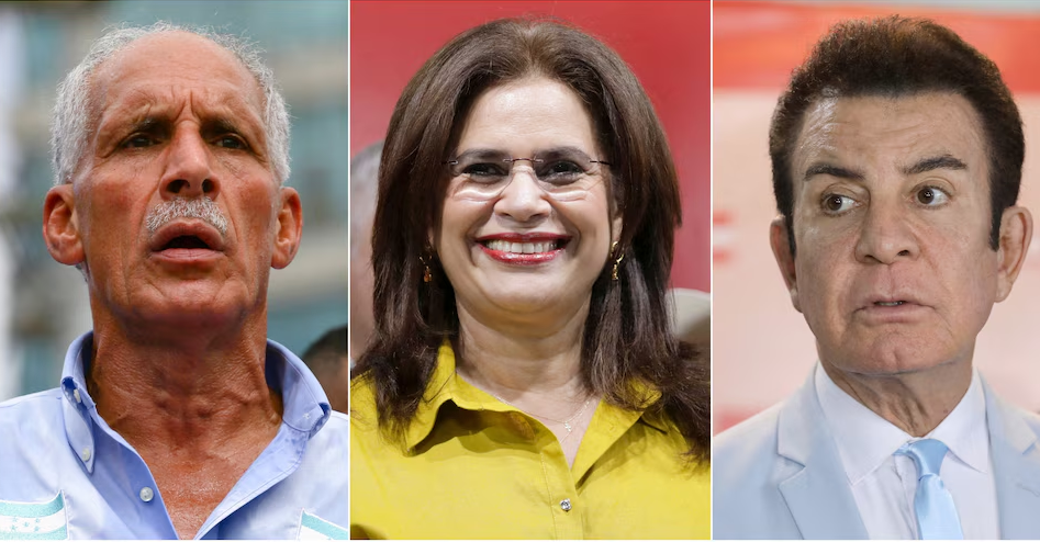 Nasry Asfura, Rixi Moncada y Salvador Nasralla, los tres candidatos que buscan suceder a Xiomara Castro en Honduras