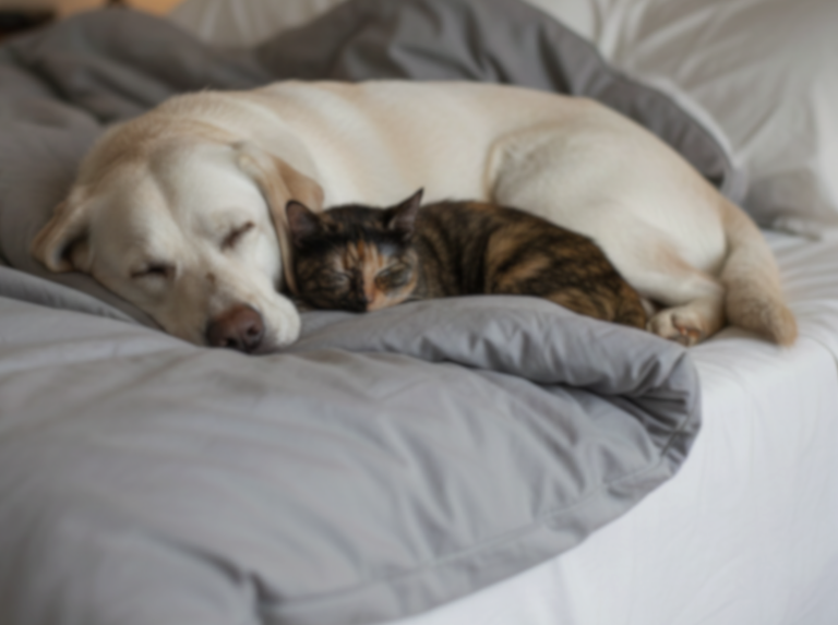 Un rescate bajo la lluvia que demostró que perros y gatos sí pueden ser mejores amigos