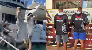 Tres personas detenidas tras realizar contaminación con tánganas desde yate en Morrocoy