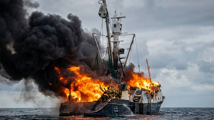 Ocurrió incendió en atunero venezolano cerca de la costa de Ecuador, la tripulación está a salvo