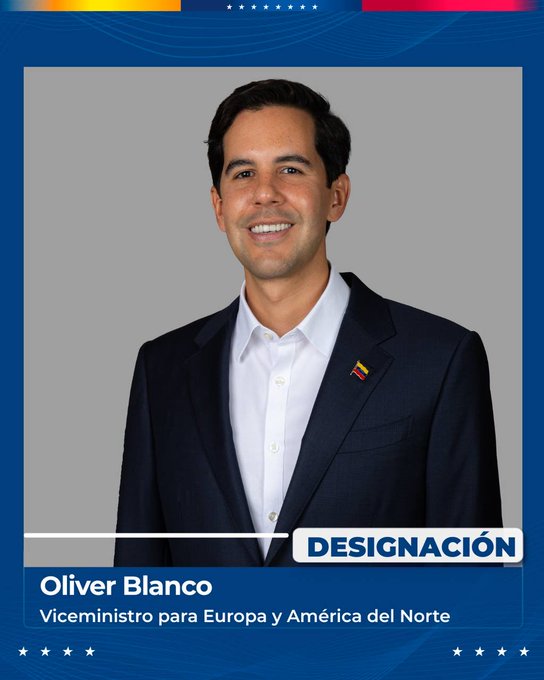 Oliver Blanco designado viceministro para Europa y América del Norte