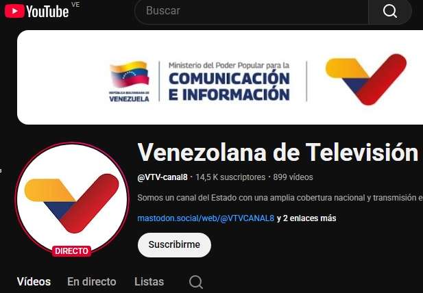 VTV retoma transmisión en vivo por YouTube
