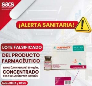 Alertan sobre lotes falsificados de medicamentos Imfinzi y Linezid