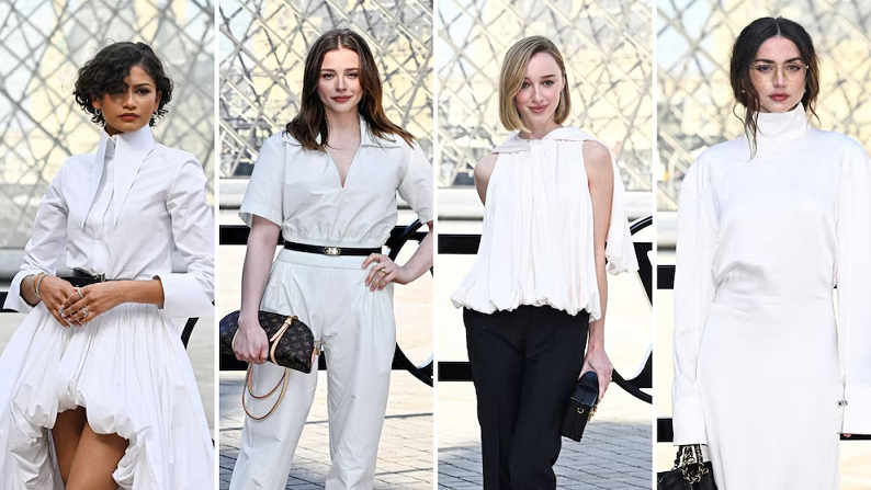 Entre texturas y metalizados, las celebridades marcaron el pulso de la moda en el Louvre de París