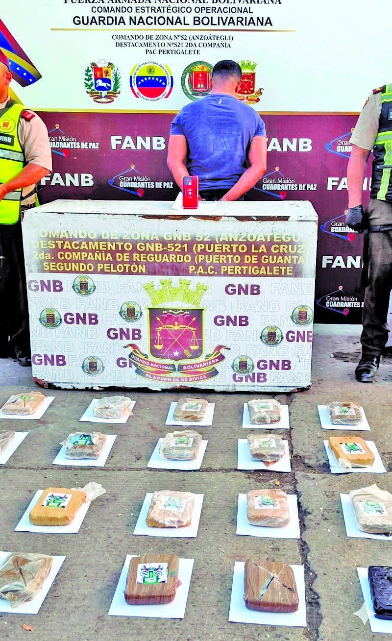 Incautan 20 panelas de droga en Pertigalete