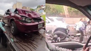 Choque múltiple en la autopista Prados del Este dejó varios heridos este lunes 16 de marzo