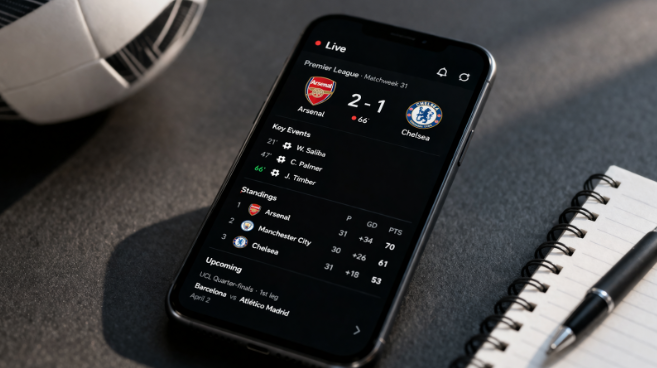 Información deportiva en tiempo real: resultados, datos y cambios