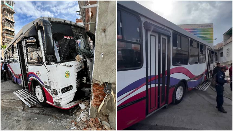 Autobús perdió los frenos en plena Avenida, hubo cuatro heridos