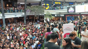 Los momentos de pánico que se vivieron en un CC de Chile durante el lanzamiento de dinero realizado por un influencer