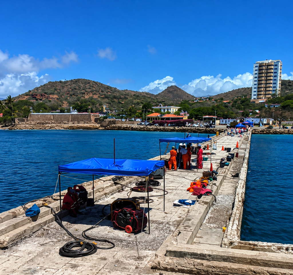 Intervienen estructura del muelle de Pampatar para su rehabilitación
