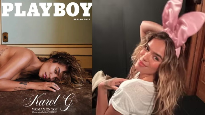 Las picantes poses de Karol G para la revista Playboy