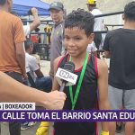 Realizan boxeo de calle en barrio Santa Eduviges de El Cementerio