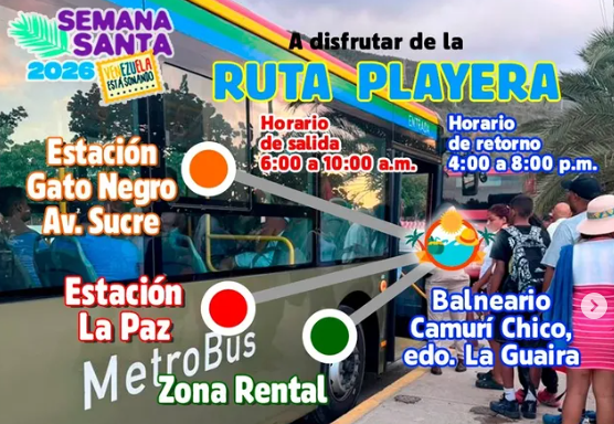30 unidades de Metrobús durante operativo Ruta Playera Semana Santa 2026