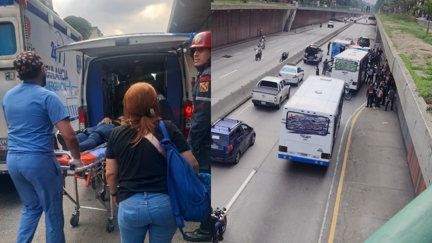 Violento intento de robo en autobús de pasajeros dejó tres heridos en Caracas: El asaltante se dio a la fuga