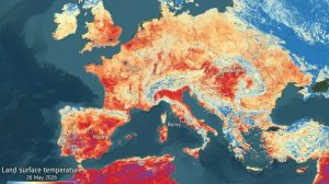 Así se ve desde el espacio la excepcional cúpula de calor que azota a Europa