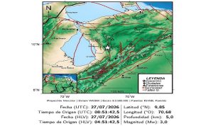 Dos nuevos sismos de magnitud 3.0 y 3.1 sacuden a Venezuela este lunes 27 de julio