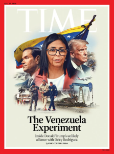 Presidenta Delcy Rodríguez figura central en la portada de la revista Time